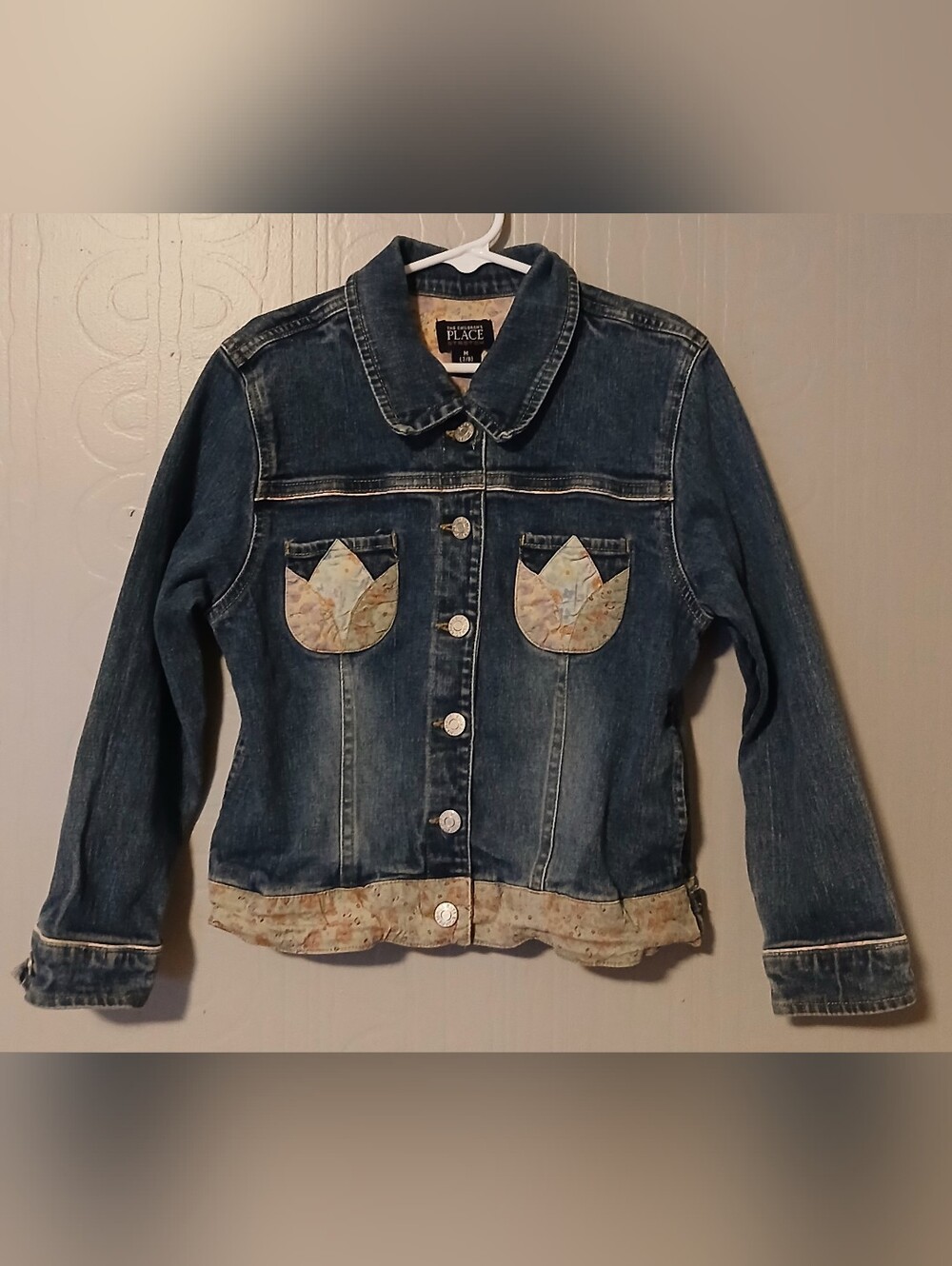 The Children's Place Girls Size 7/8 Floral Jean Jacket